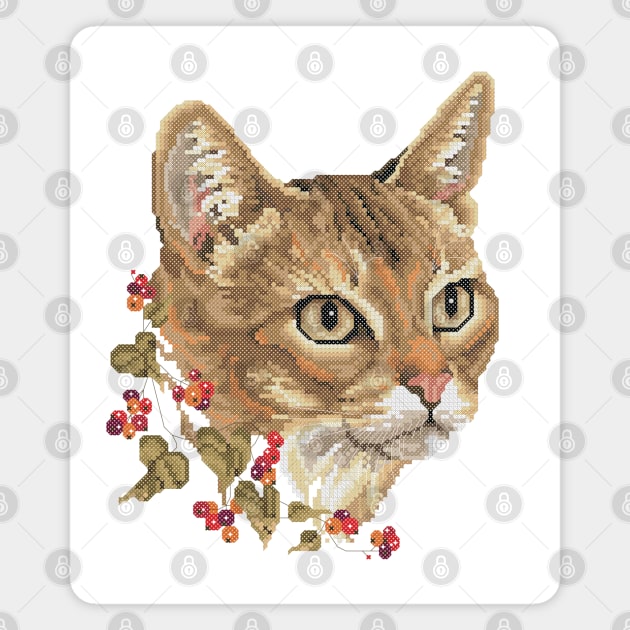 Four Seasons Autumn Abyssinian Cat Magnet by inotyler